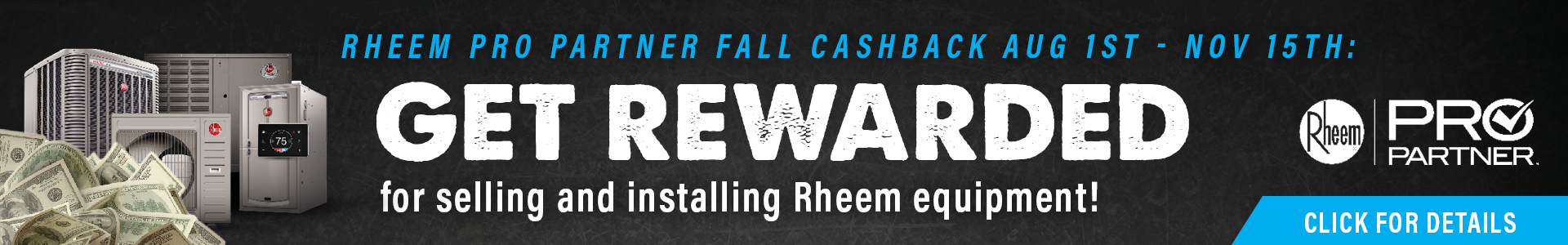 Rheem Pro Partner Cashback - get rewarded for selling Rheem equipment